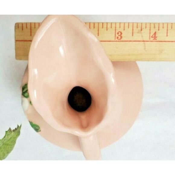 Vintage Hull Pottery Art Small Pitcher Dusty Pink Floral Decor Collectible Vase - Picture 3 of 4